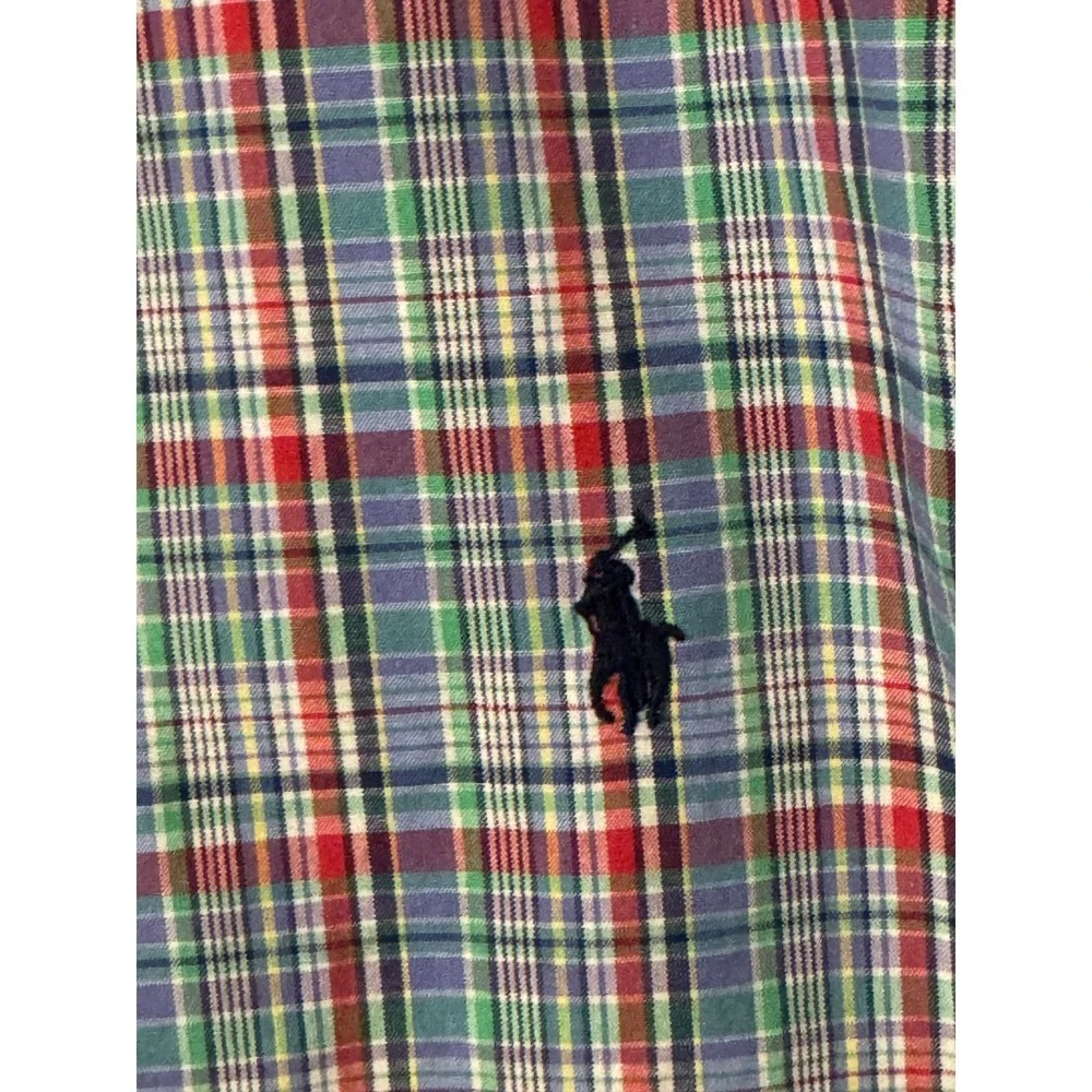 Ralph Lauren Plaid Short Sleeve Button Down Shirt Boys Size 6 Blue Red Green‎